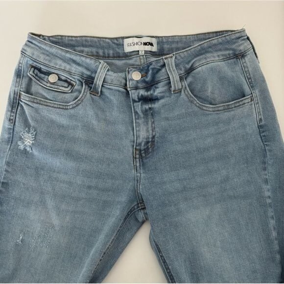 Y2K Flare Jeans 13 High Waist Fading Distressed Rip Festival Streetwear Grunge - Picture 11 of 12